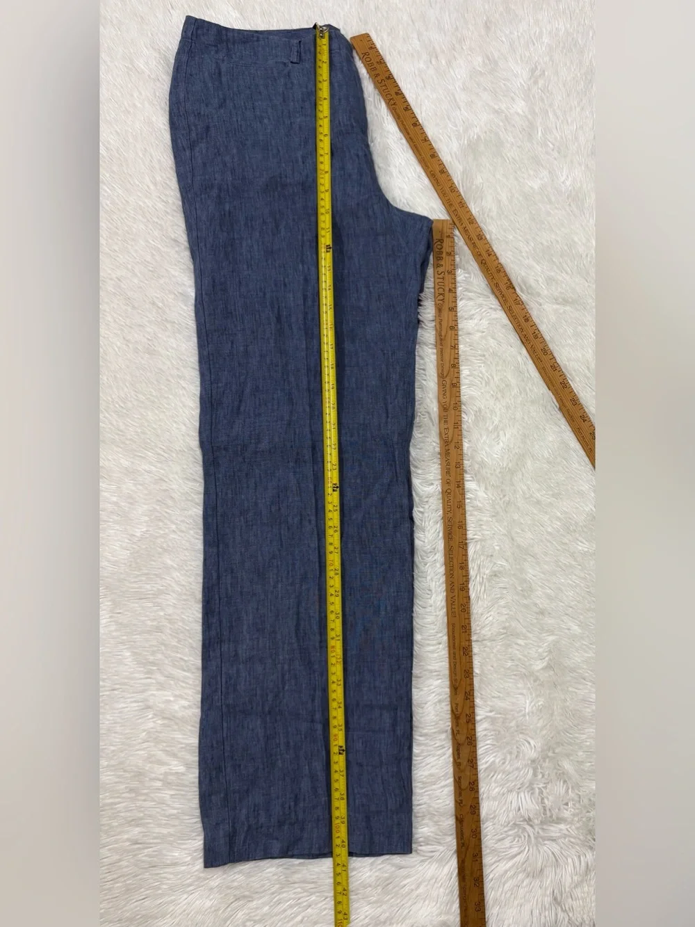J. McLaughlin Dark Blue Linen Blend Dress Pants